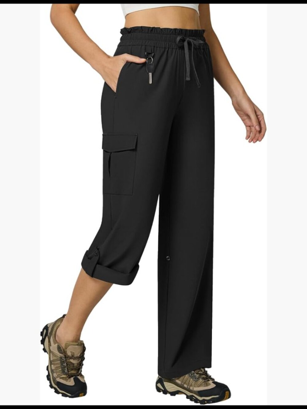 Quick Dry Cargo Capris Convertible Hiking Pants Lightweight Water Resistant